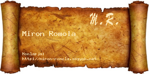 Miron Romola névjegykártya
